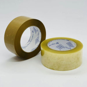 Cinta adhesiva CEA color canela y transparente para empaque