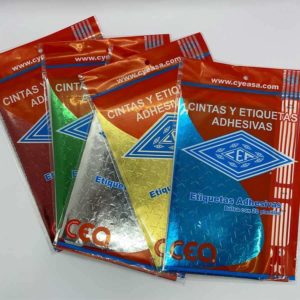 Etiquetas adhesivas en forma de estrella colores metálicos